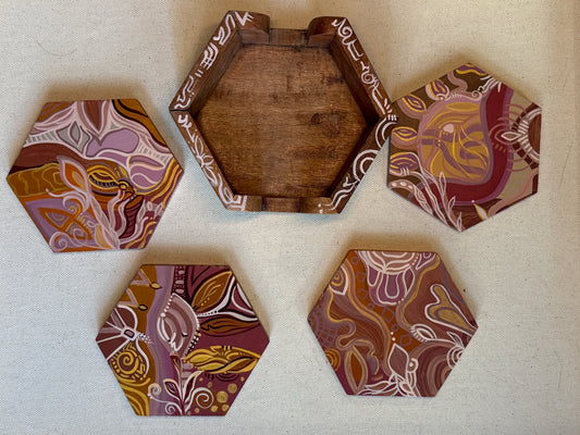 Hand Painted Coaster Set