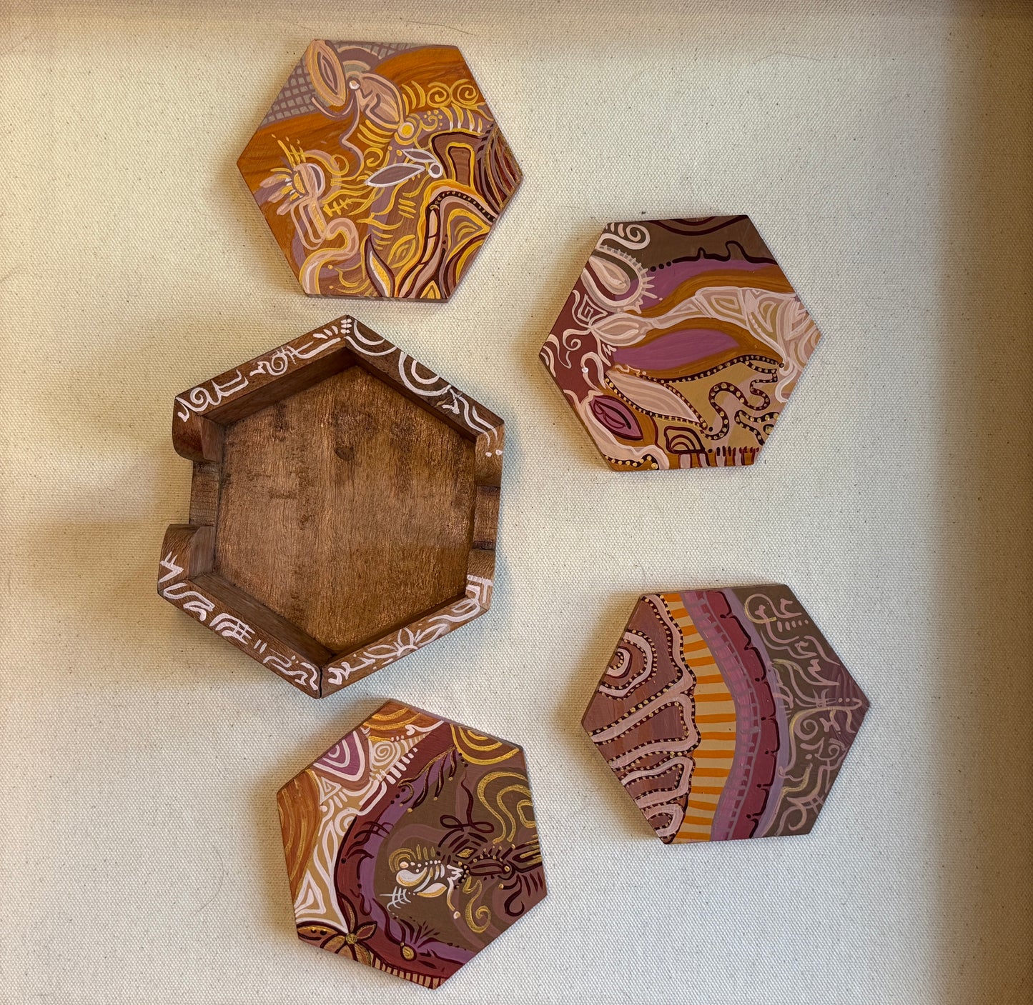 Hand Painted Coaster Set